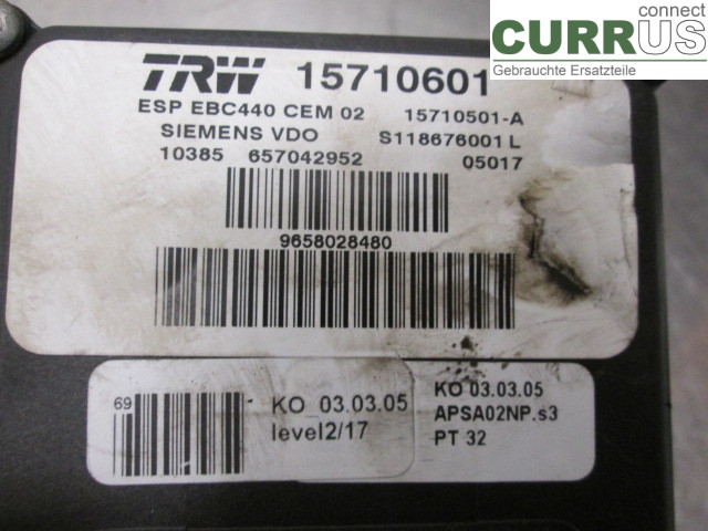 PEUGEOT 407 ABS hydraulisk enhed 1682610180 3FZ 2.2