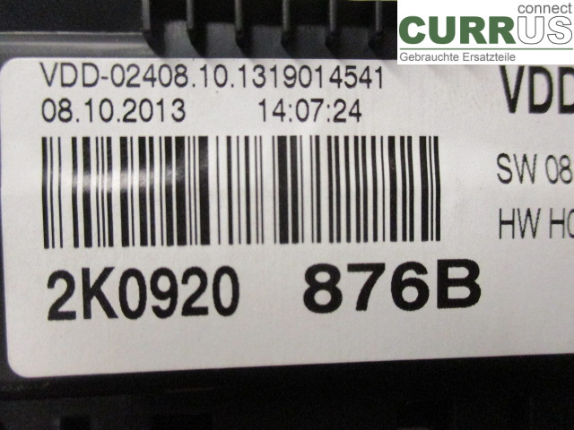 VW CADDY  11-15 Instrument cluster / comb 2K0920876BX BSX