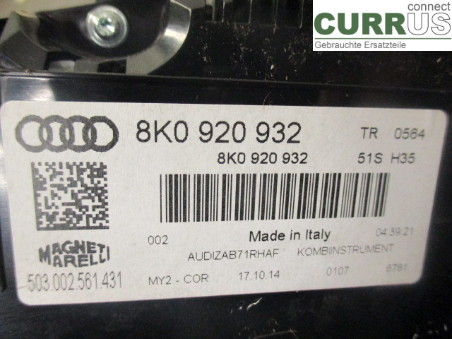 AUDI A4  12-15 Instrument cluster / comb 8K0920932 CNHA