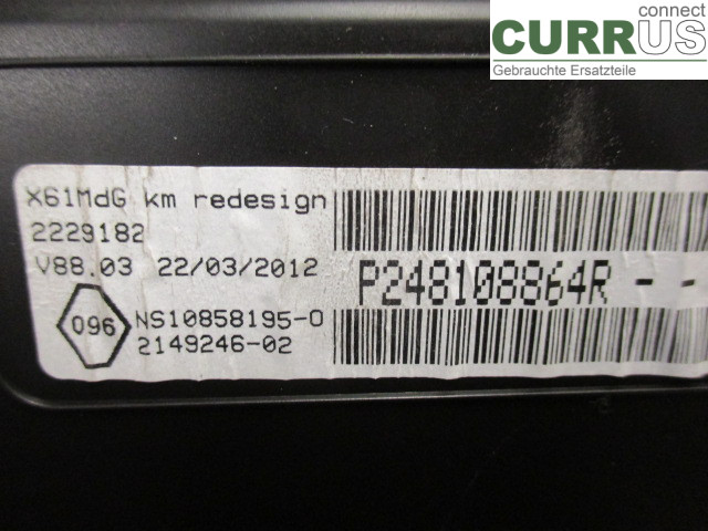 RENAULT KANGOO II  08-14 Instrument cluster / comb 248107409R K4M-834