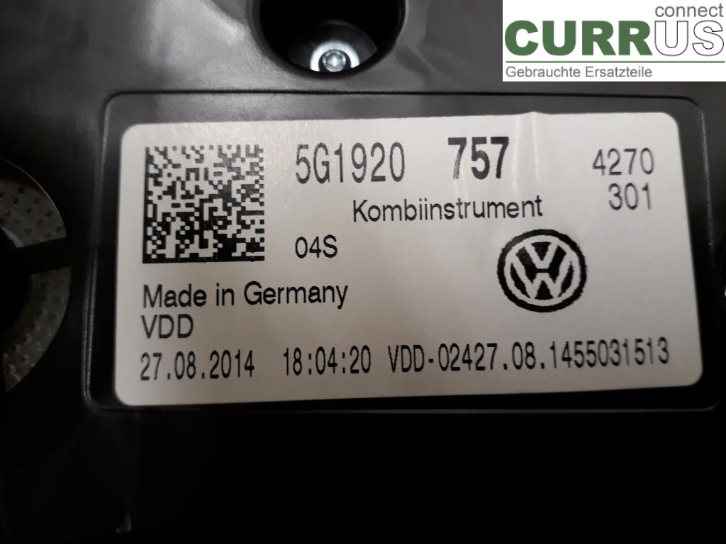 VW GOLF / E-GOLF VII   13-20 Bloc instruments / combiné 5G1920757 CUNA
