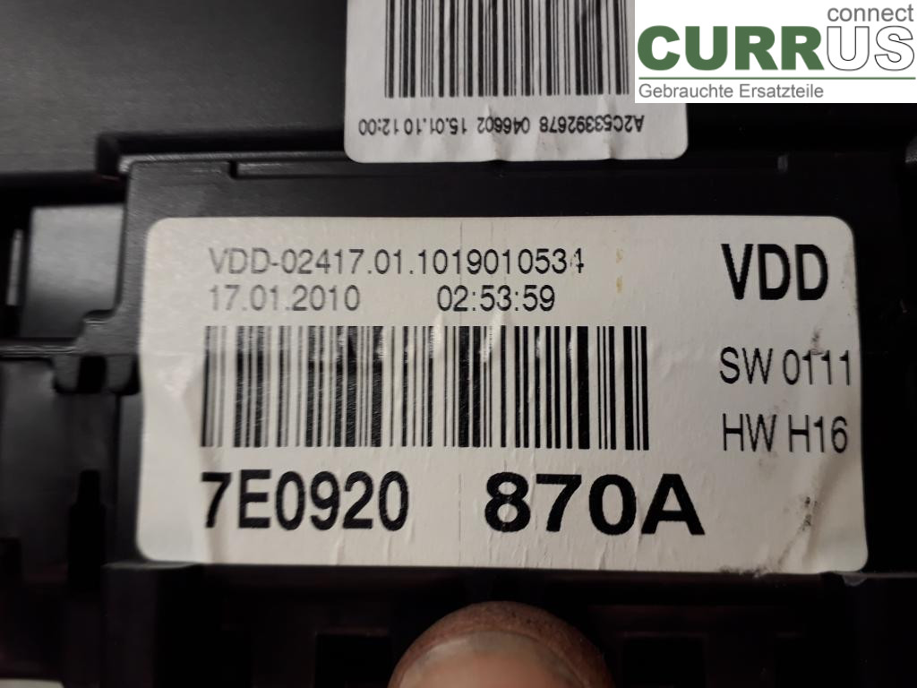 VW TRANSP/CARAVELLE 04-15 Instrument cluster / comb 7E0920870AX CAAC