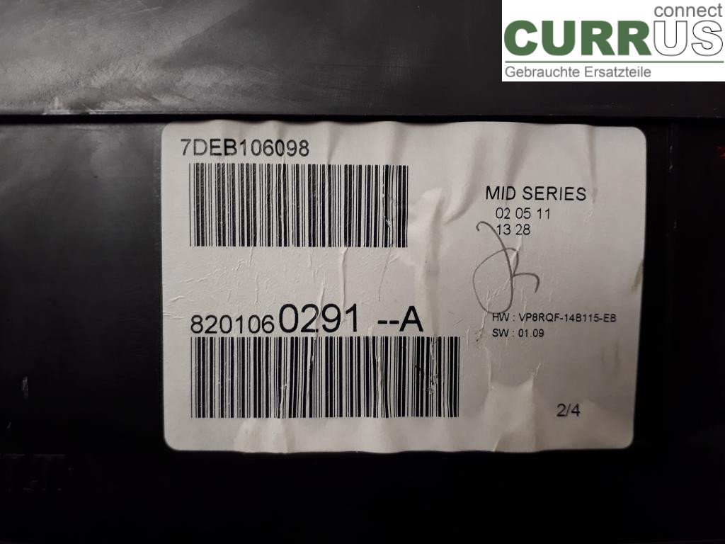RENAULT CLIO III  09-12 Instrumentkam 8201060291 D4F-742