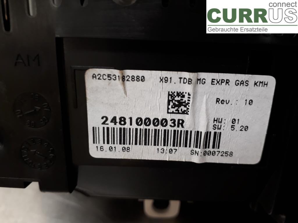 RENAULT LAGUNA III 08-10 Instrumentenkombination 248100003R K4M-824