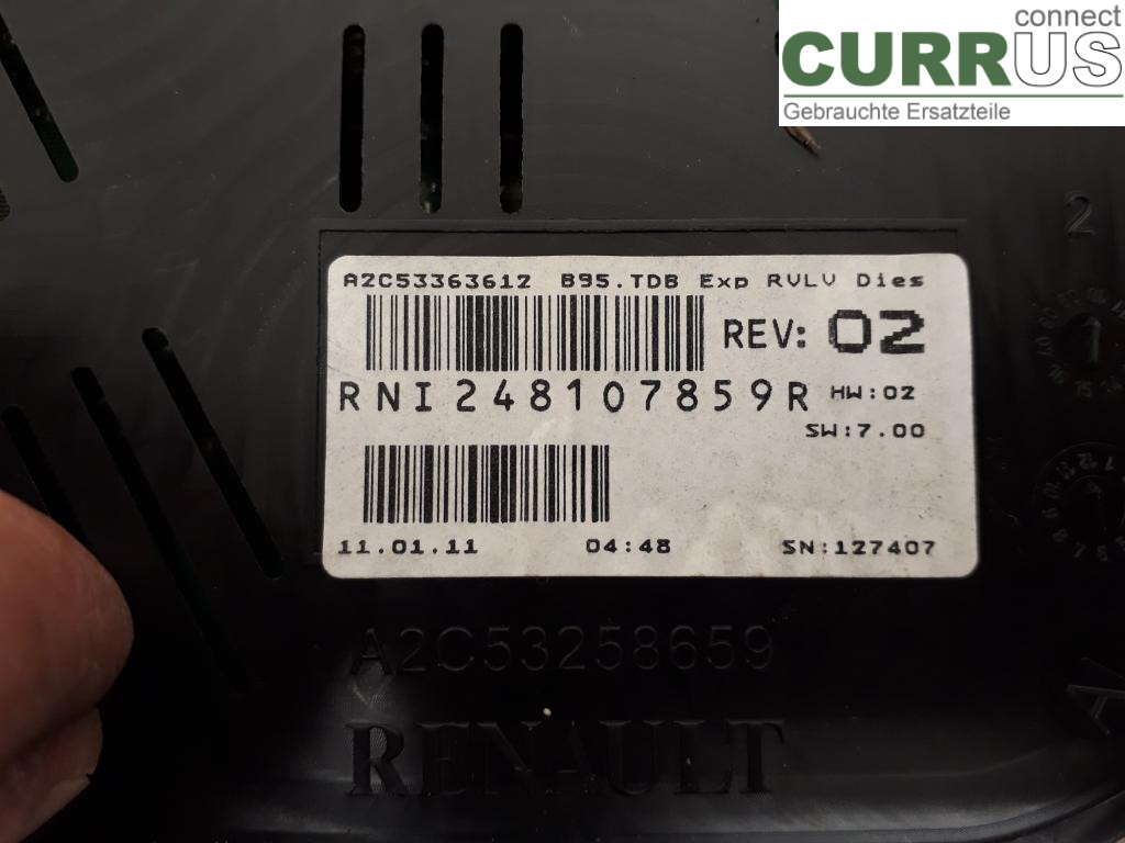 RENAULT MEGANE III 09-15 Instrument cluster / comb 248107859R K9K-834