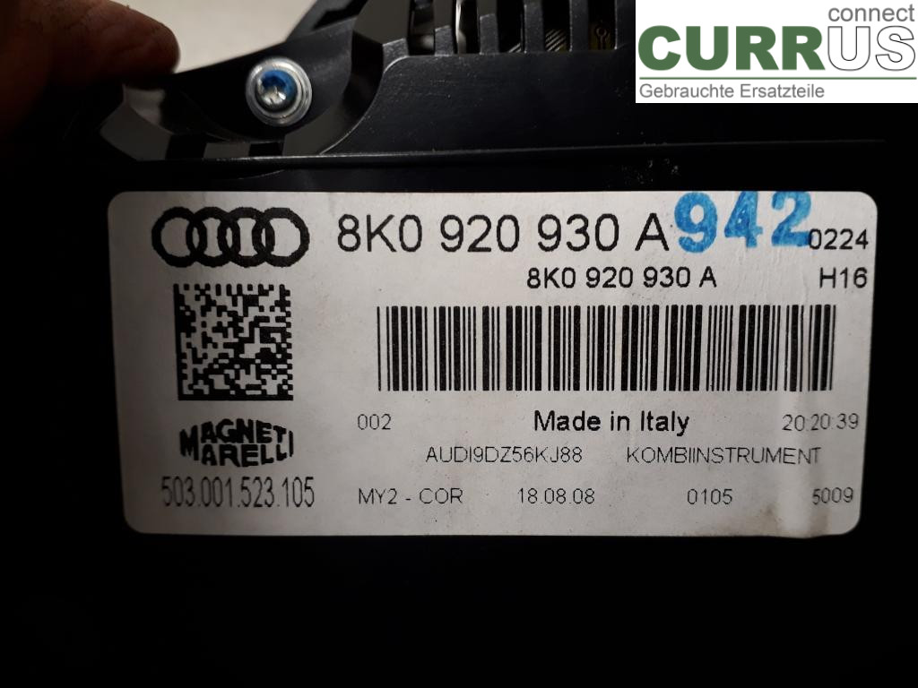 AUDI A4/S4  08-11 Instrument cluster / comb 8K0920930AX CDNC