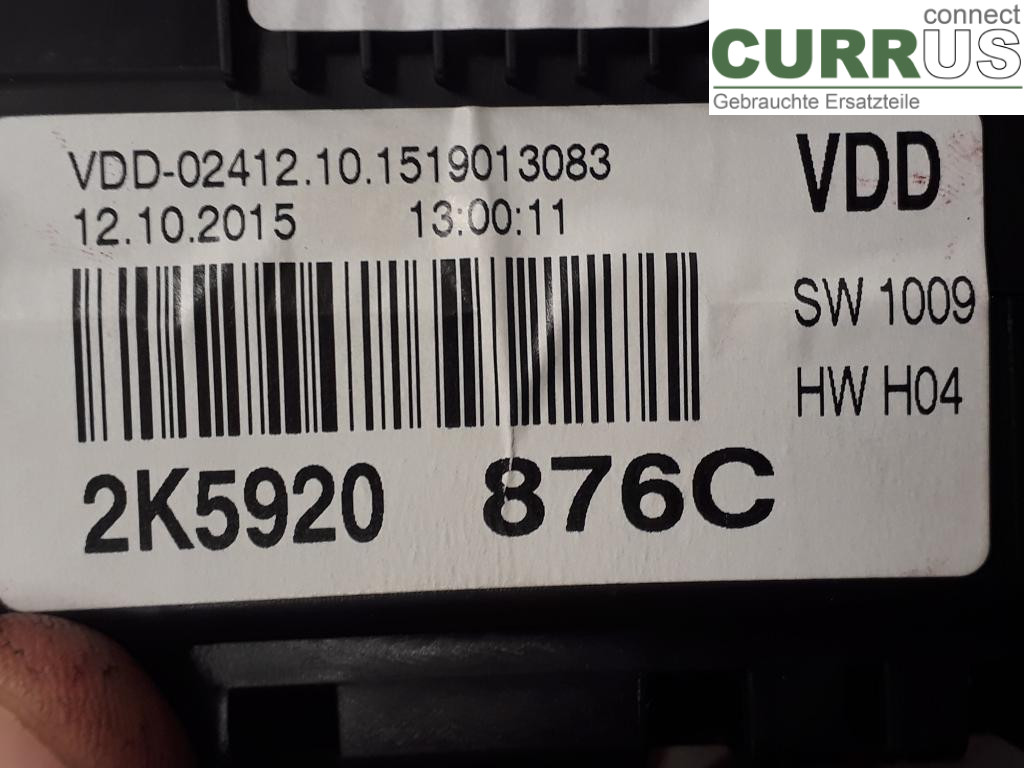VW CADDY  16-20 Instrument cluster / comb 2K5920876CX CPWA