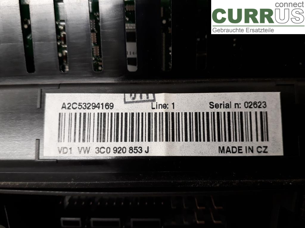 VW PASSAT      05-10 Instrument cluster / comb 3C0920853JX CBAB