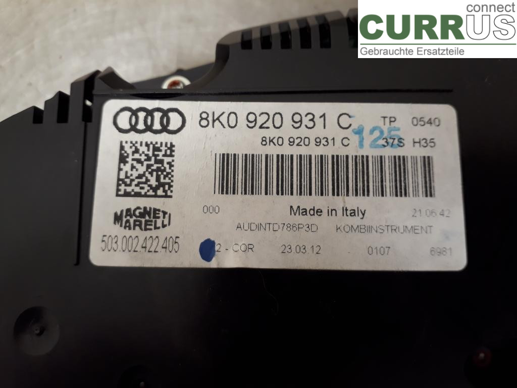 AUDI A4  12-15 Instrument cluster / comb 8K0920931C CGLD