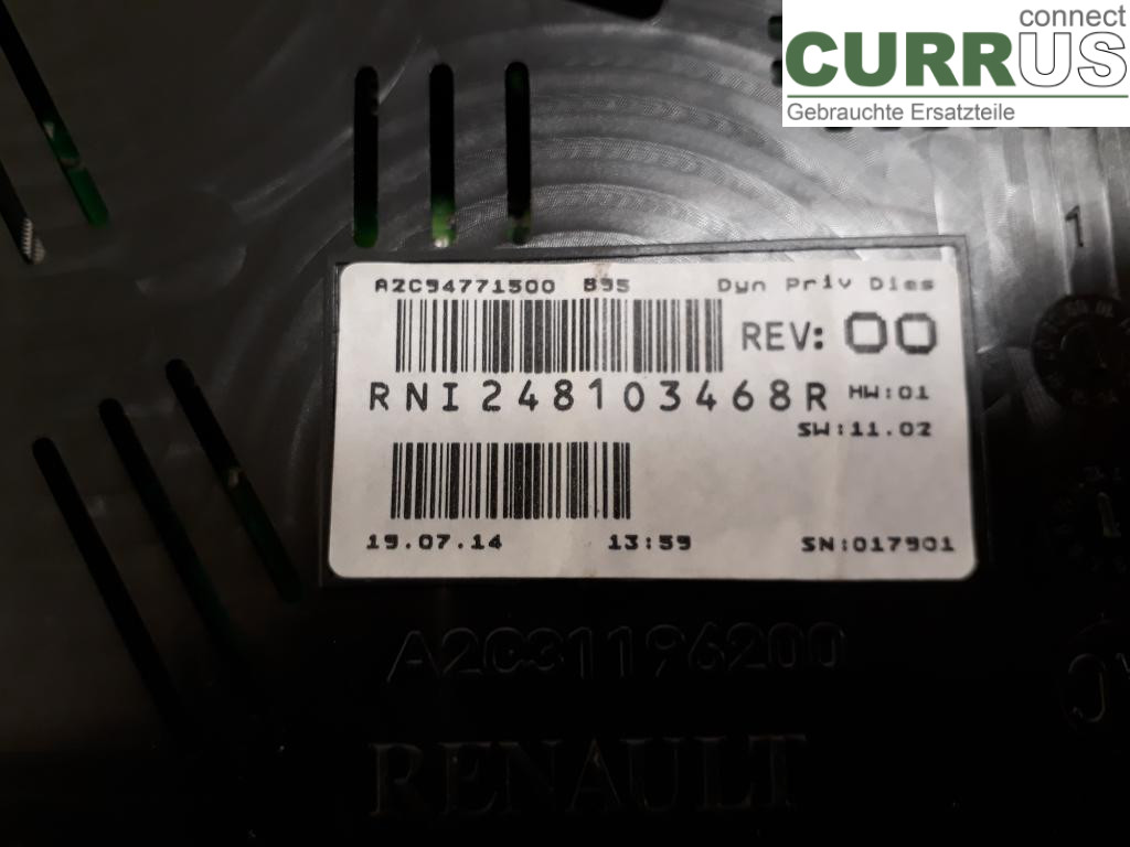 RENAULT MEGANE III 09-15 Instrument cluster / comb 248103468R K9K-636