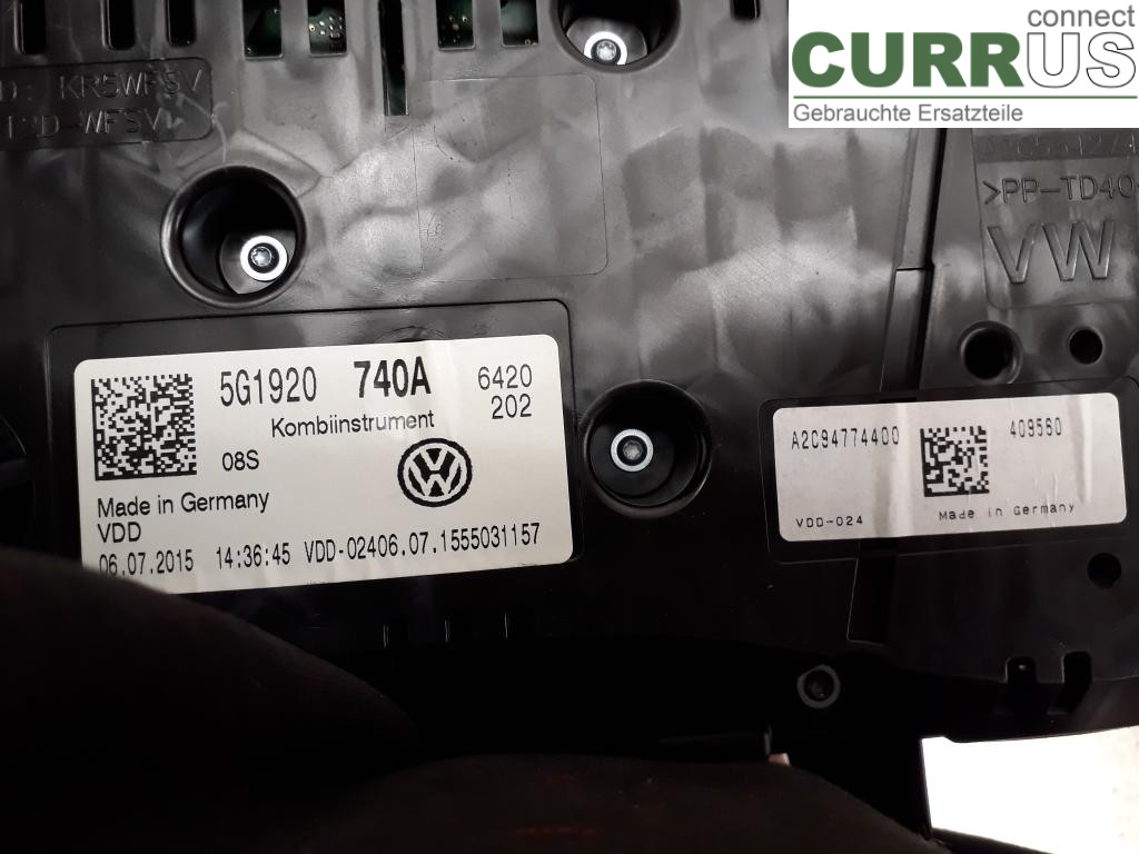 VW GOLF / E-GOLF VII   13-20 Instrumentkam 5G1920740A CYVB