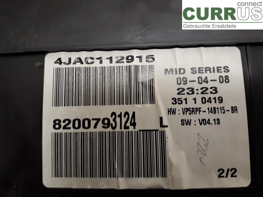 RENAULT MÉGANE II  06-08 Instrument cluster / comb 8200793124 K4M-813