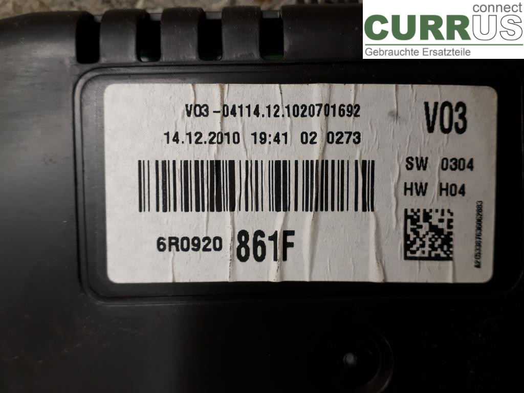 VW POLO       10-17 Instrument cluster / comb 6R0920861FX CAYB