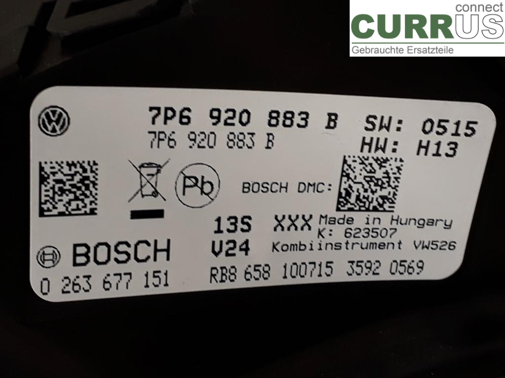 VW TOUAREG II  11-18 Bloc instruments / combiné 7P6920883BX CVWA