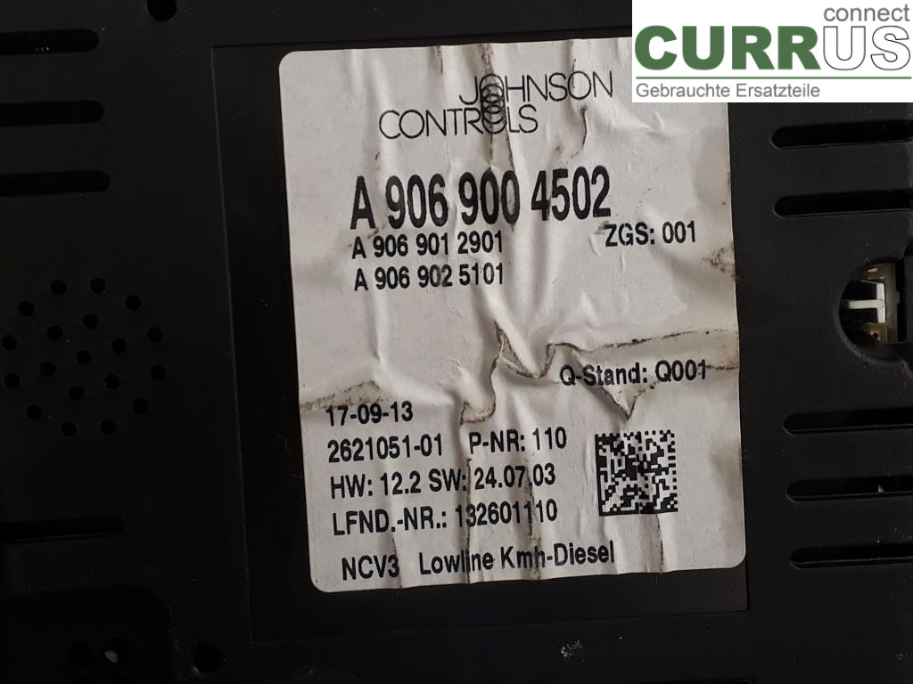 MB SPRINTER (W906) 06-18 Bloc instruments / combiné A9069007703 OM651.955