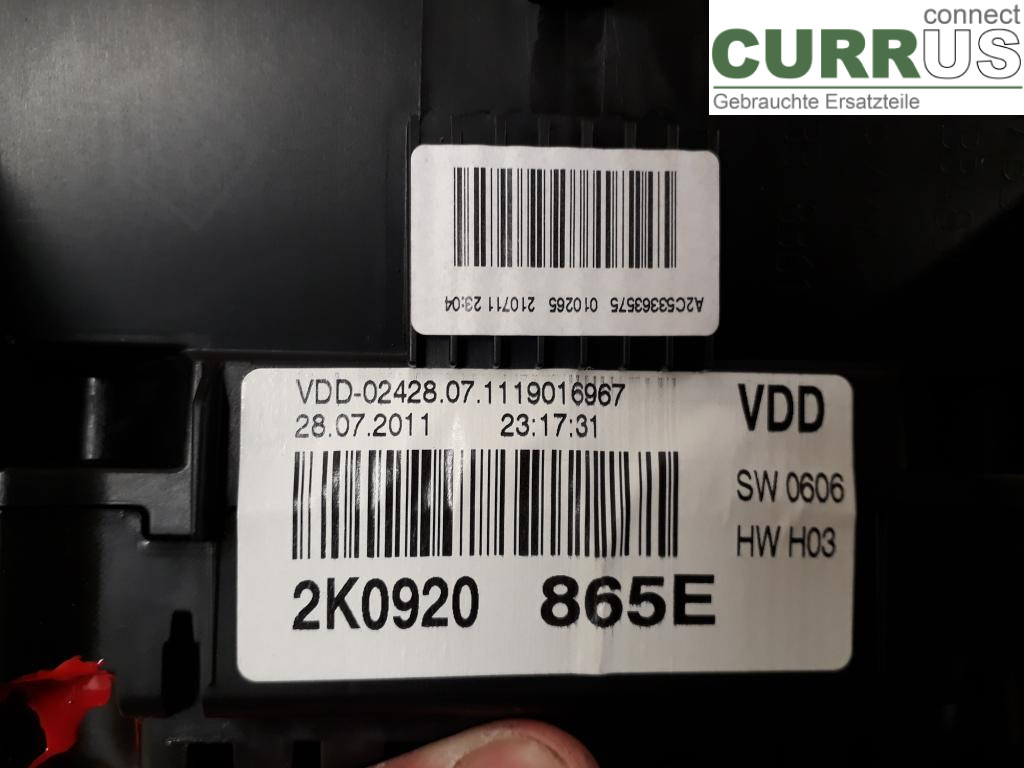 VW CADDY  11-15 Instrument cluster / comb 2K0920875EX CAYD