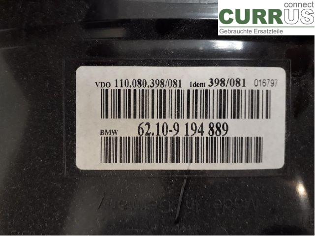 BMW 5 E60/61 Sed/Tou 02-10 Instrument cluster / comb 62109194889 N47-D20C