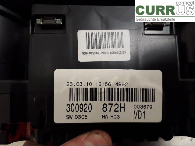 VW PASSAT      05-10 Instrument cluster / comb 3C0920872HX CDGA