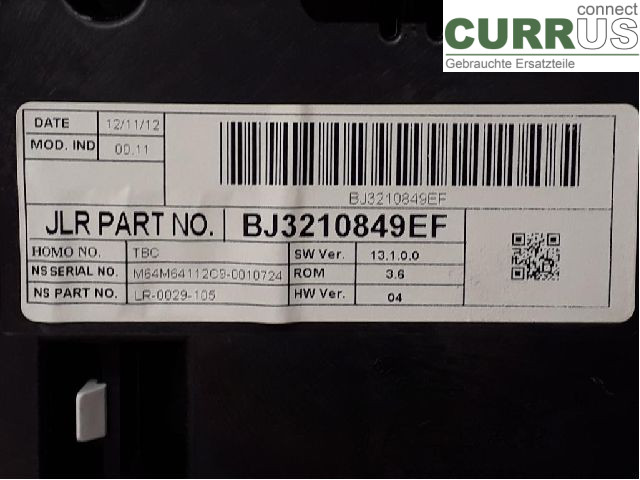 LAND ROVER EVOQUE  L538  11-18 Instrument cluster / comb LR081751 224DT