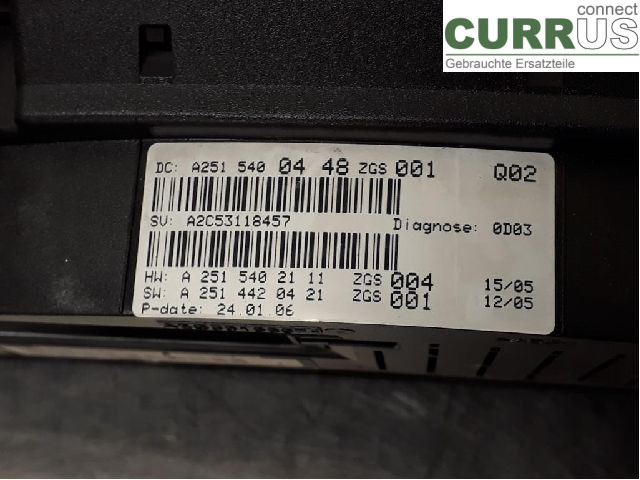 MB R-KLASS (W251)  05-13 Instrument cluster / comb A2515402448 M272.967