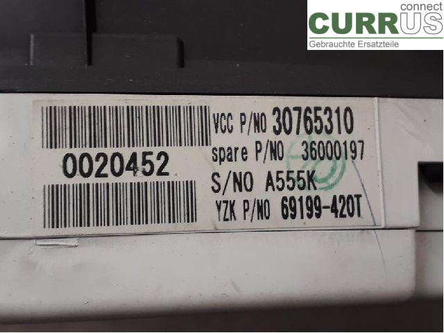 VOLVO S40      08-12 Instrument cluster / comb 36002714 D4164T