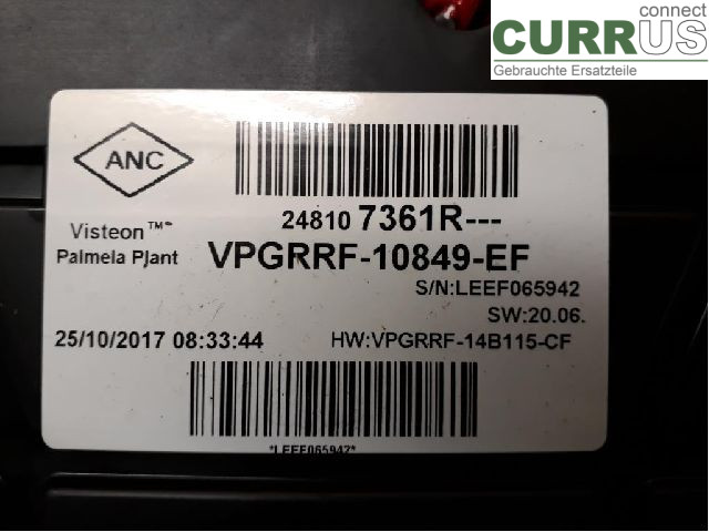 RENAULT CLIO IV   16-19 Instrument cluster / comb 248101596R 