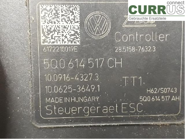 VW PASSAT  15-19 ABS hydraulisk enhet 5Q0614517CH CUAA