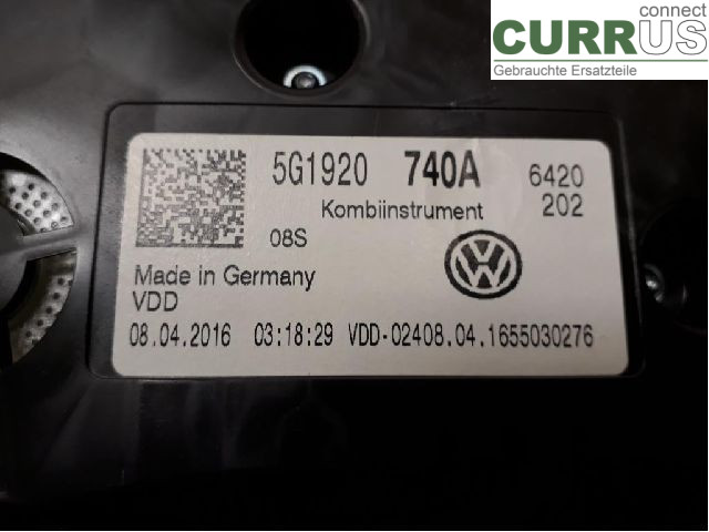 VW GOLF / E-GOLF VII   13-20 Instrument cluster / comb 5G1920740A CYVB