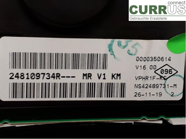 DACIA DOKKER Instrument cluster / comb 248109734R K9K-872