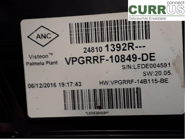 RENAULT CLIO IV   12-16 Instrument cluster / comb 248107567R K9K-628