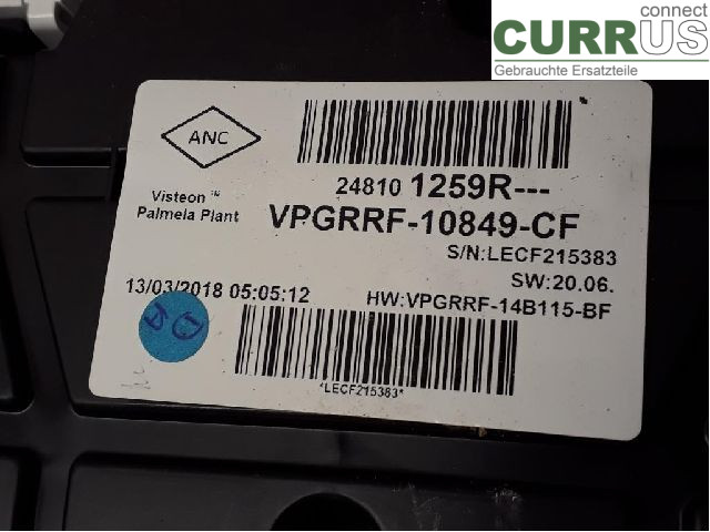 RENAULT CLIO IV   16-19 Instrument cluster / comb 248107748R H5F-412