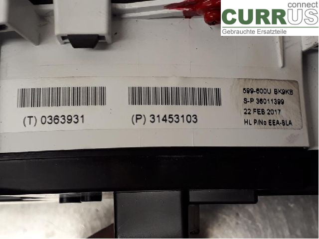 VOLVO V40  12-19 Instrument cluster / comb 36010387 D4204T8