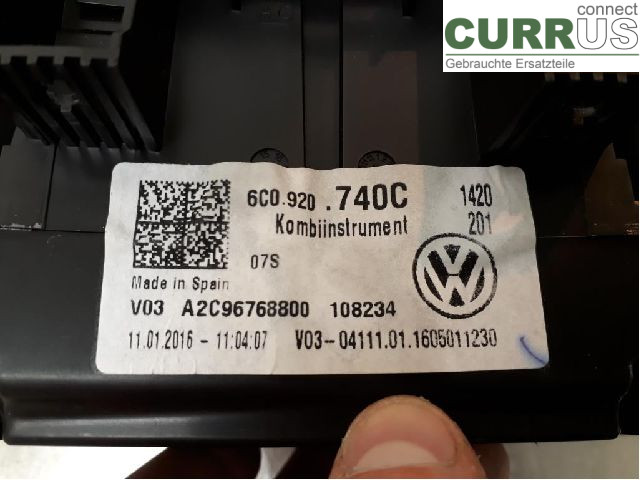 VW POLO       10-17 Bloc instruments / combiné 6C0920740C CJZC