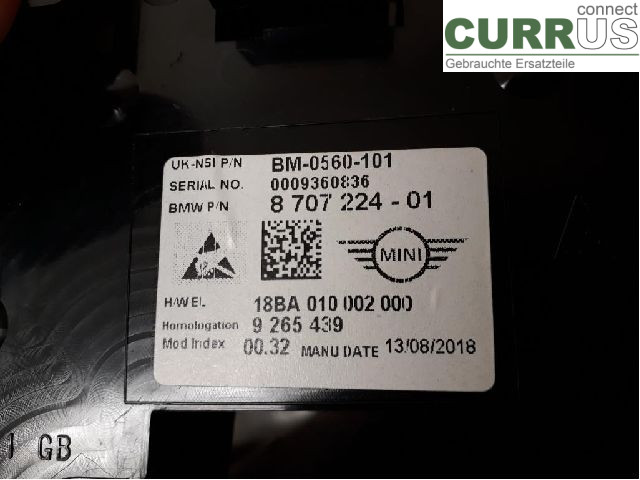 MINI ONE/COOPER 5DR F55 14- Instrument cluster / comb 62105A1C3F8 B38C