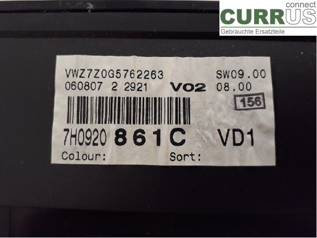 VW TRANSP/CARAVELLE 04-15 Instrument cluster / comb 7H0920861CX AXA