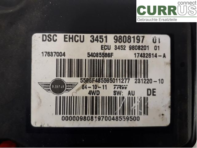 MINI COUNTRYMAN R60 11-16 ABS Hydraulic unit 34529813838 N47-C20A