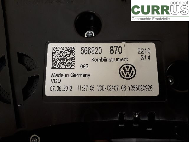 VW GOLF / E-GOLF VII   13-20 Instrumentenkombination 5G6920870 CHHA