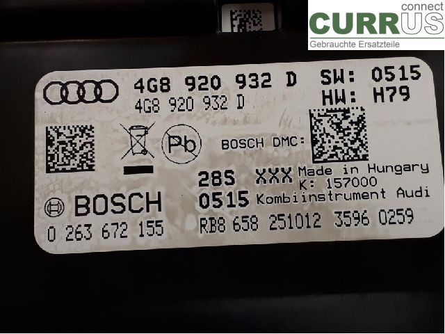 AUDI A6/S6 4G   11-18 Instrument cluster / comb 4G8920932DX CGQB