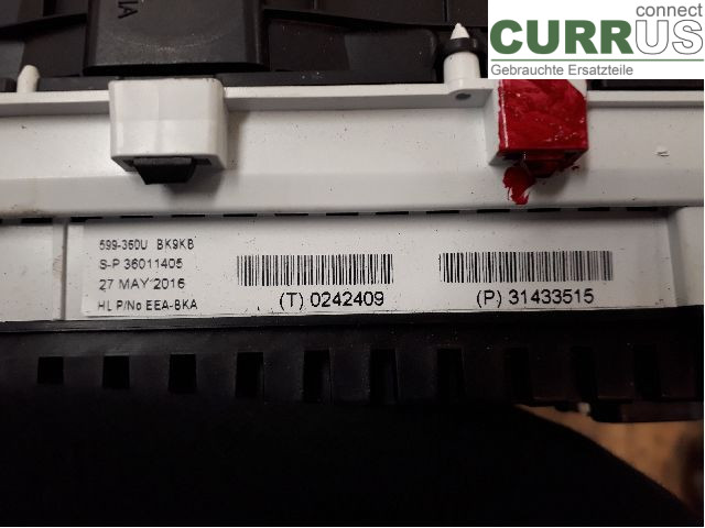 VOLVO V40  12-19 Instrument cluster / comb 36010381 D4204T8