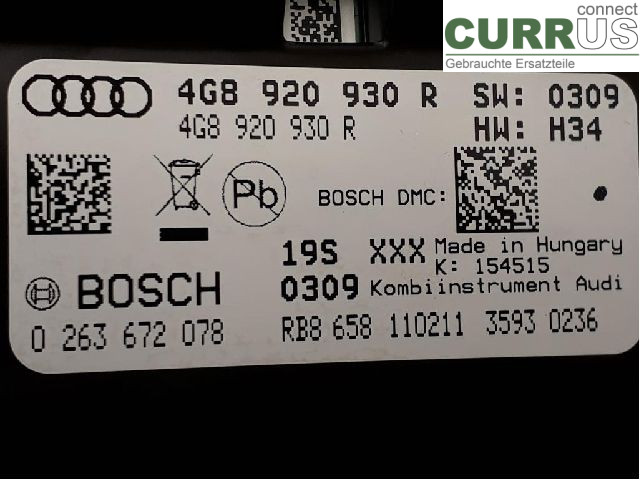 AUDI A6/S6 4G   11-18 Instrumentkam 4G8920931GX CGWB