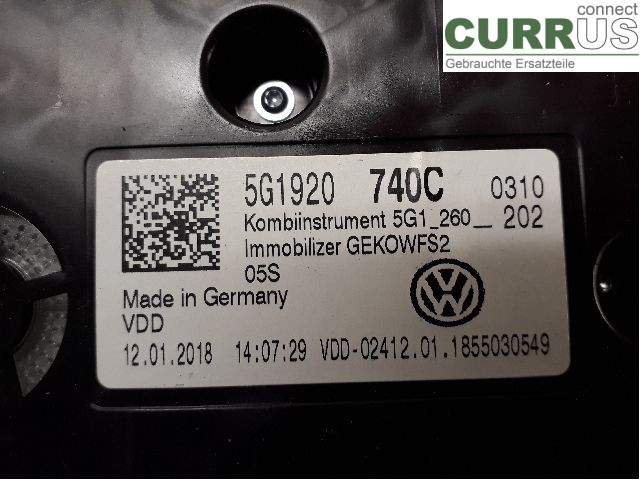 VW GOLF / E-GOLF VII   13-20 Instrument cluster / comb 5G1920740C CHZC