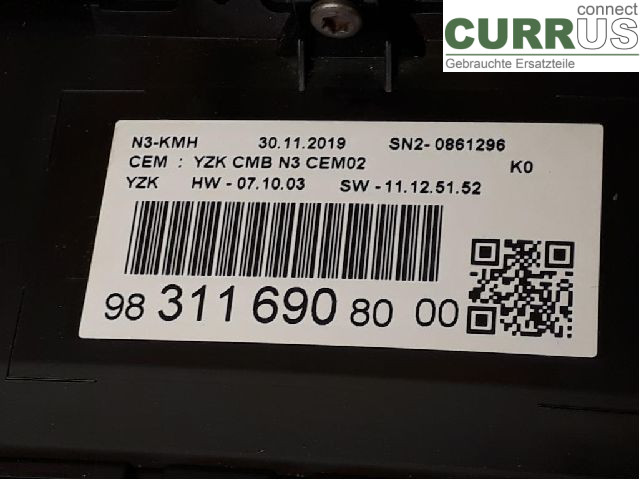 TOYOTA PROACE II  16- Instrumentenkombination SU001-A8271 4WZ-FTV
