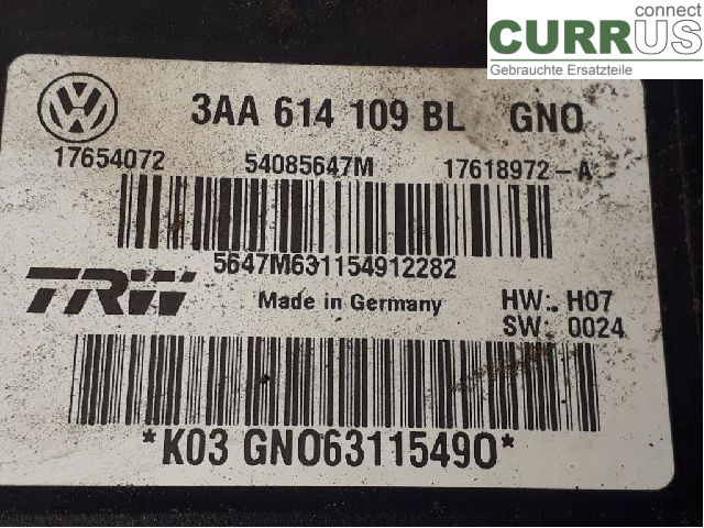 VW PASSAT  11-14 ABS-Hydraulikeinheit 3AA614109BN CFGB