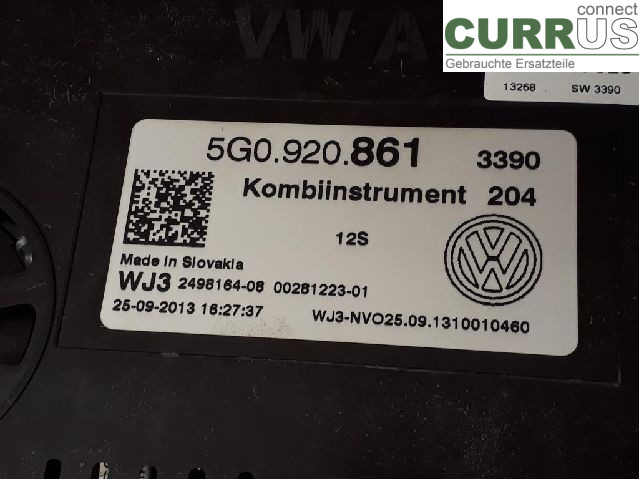 VW GOLF / E-GOLF VII   13-20 Instrumentkam 5G0920861 CHPA