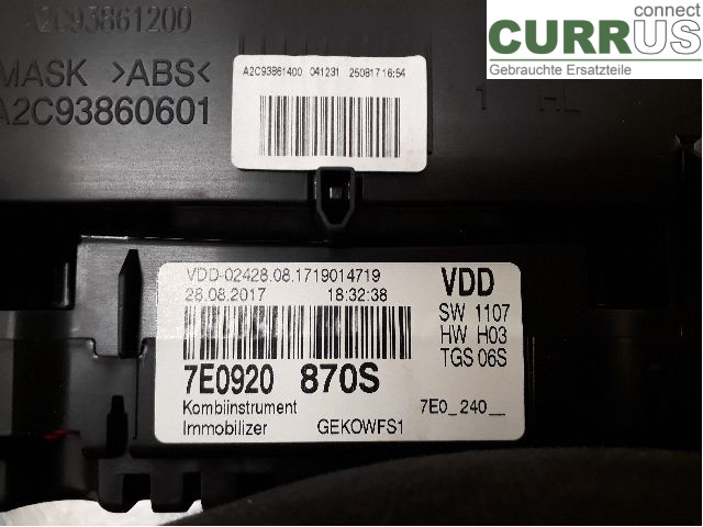 VW TRANSP/CARAVELLE 16- Instrumentpanel / kombiinstrument 7E0920870SX CXFA