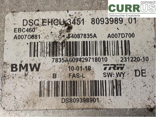 BMW 5 G30/G31/f90  17-23 ABS hydraulisk enhed 34517885180 S63B44B