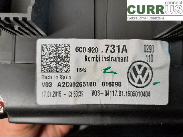 VW POLO       10-17 Instrument cluster / comb 6C0920731A CUSA