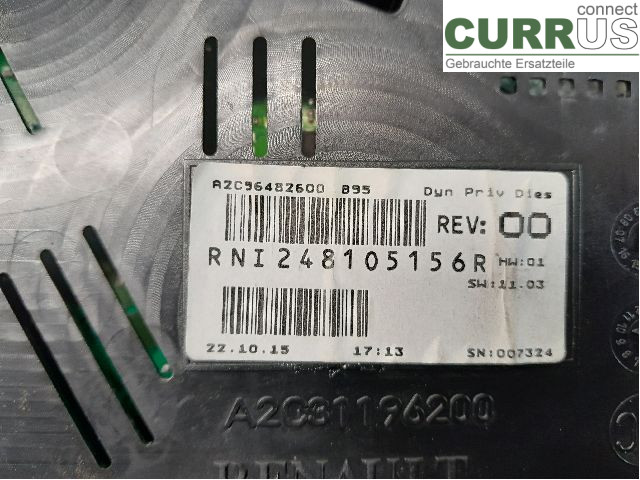 RENAULT MEGANE III 09-15 Instrument cluster / comb 248105156R K9K-656