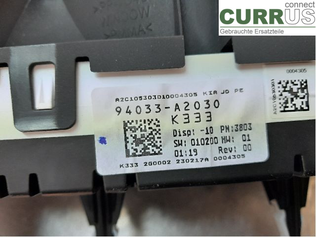 KIA CEED  12-18 Instrumentenkombination 94033A2030 D4FB