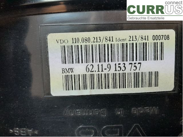 BMW 5 E60/61 Sed/Tou 02-10 Instrument cluster / comb 62109194891 M57-TU2D30